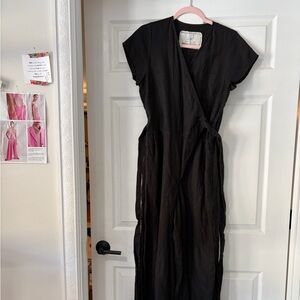 Not perfect linen Black wrap jumpsuit M/L